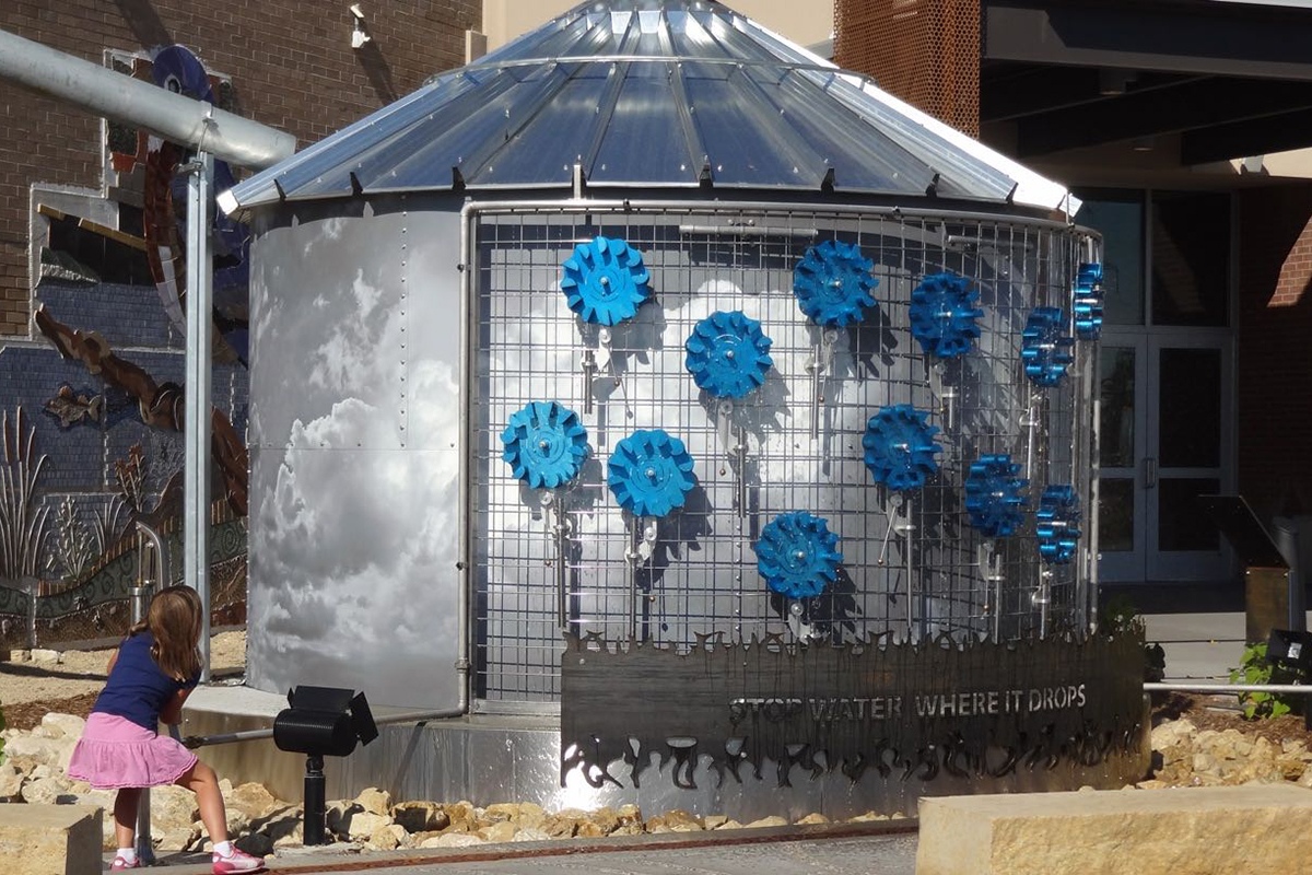 outdoor water cistern exhibit